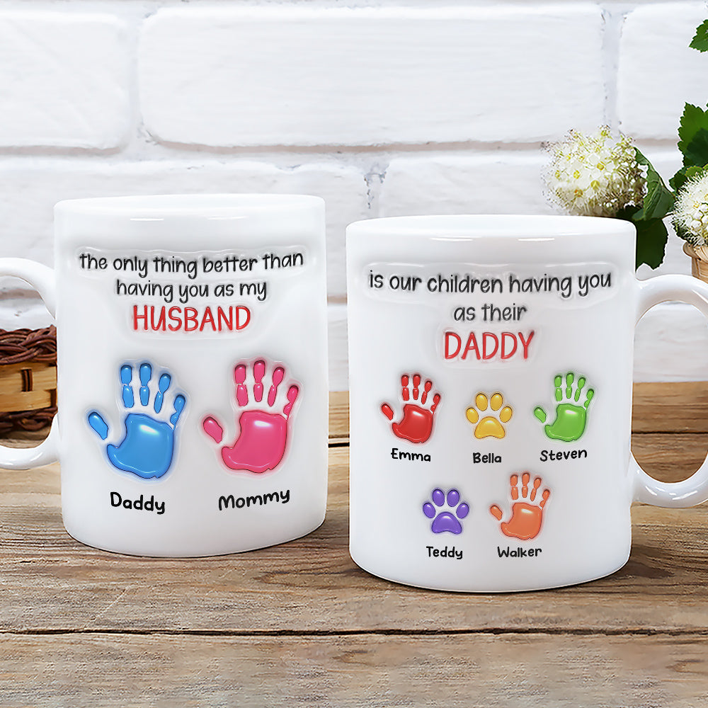 Watching You Be A Dad Husband - Personalized Custom 3D Inflated Effect Mug