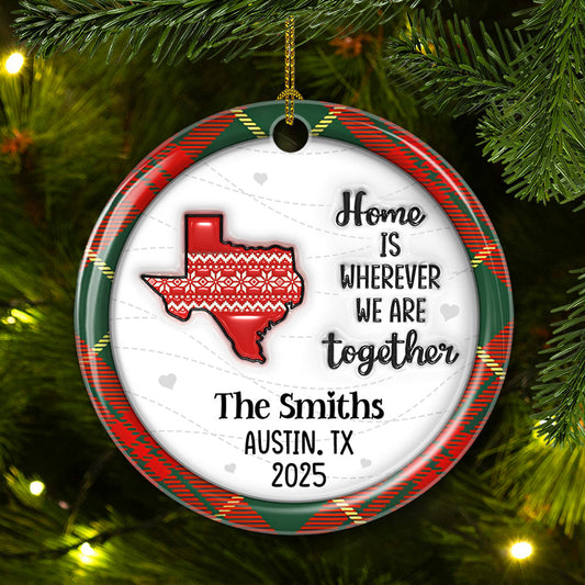 We Are Together Family - Personalized Custom 3D Inflated Effect Ceramic Ornament