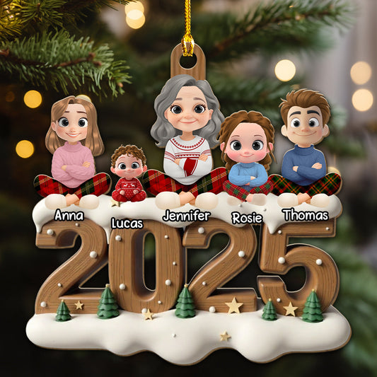 Your Grandma This Year Onwards - Personalized Custom 3D Effect Wood Ornament