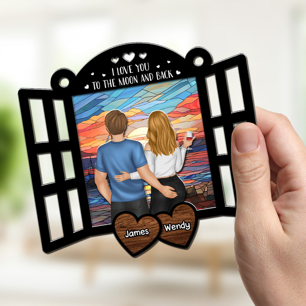 First Kiss - Personalized Custom Suncatcher