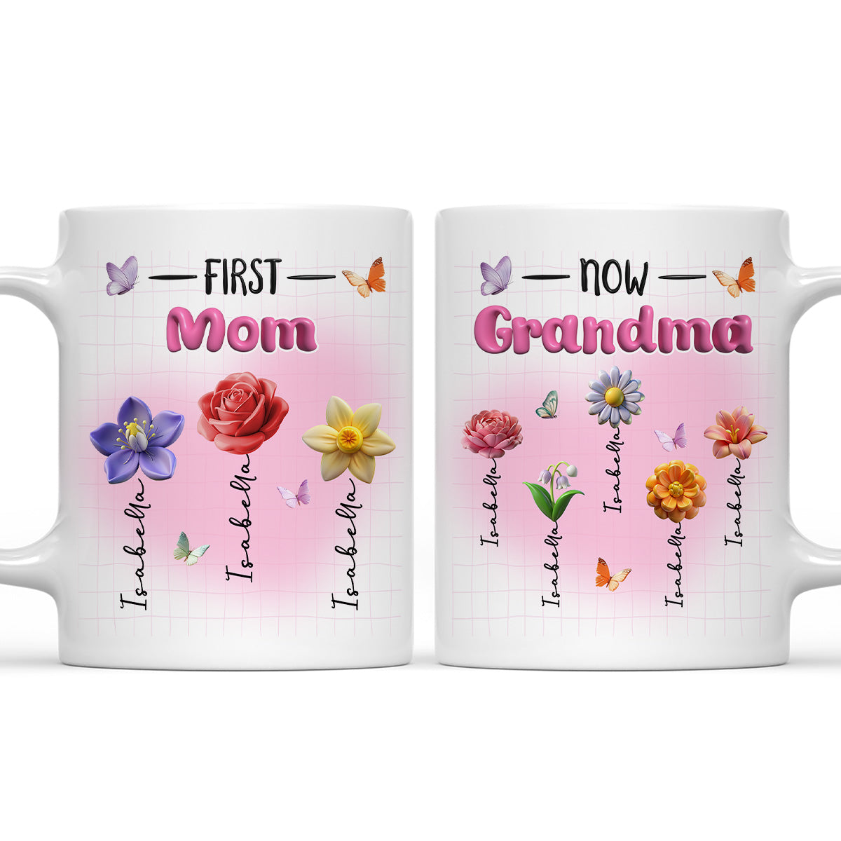 First Mom Now Grandma Version 2 - Personalized Custom 3D Inflated Effect Mug