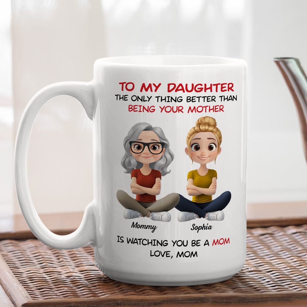 To My Daughter Cartoonize - Personalized Custom Coffee Mug