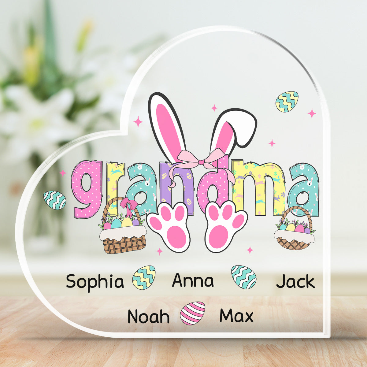 Easter Bunny Coquette Bow - Personalized Custom Acrylic Plaque