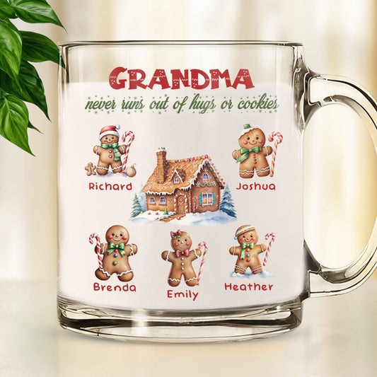 Grandma Never Run Out of Cookies - Personalized Custom Glass Mug
