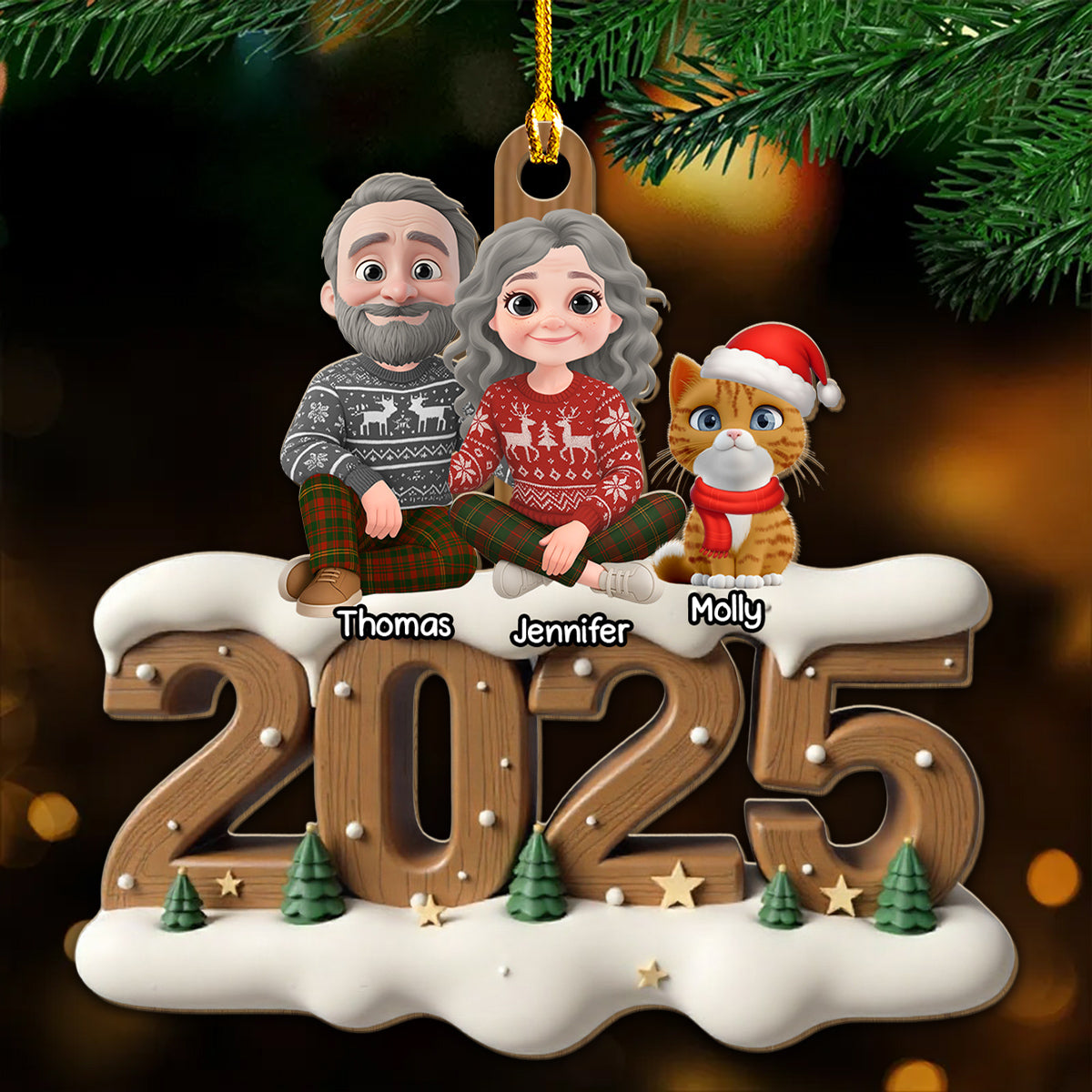 From This Year Cat Ver - Personalized Custom 3D Effect Wood Ornament