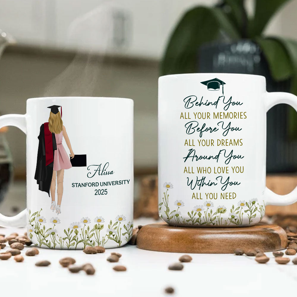 Behind You All Your Memories Before You All Your Dreams - Personalized Custom Coffee Mug
