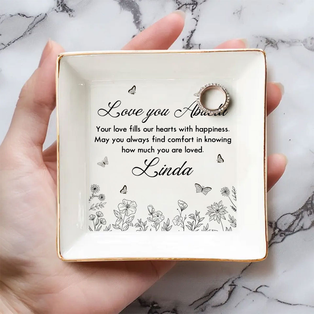 How Much You Are Loved - Personalized Custom Jewelry Dish