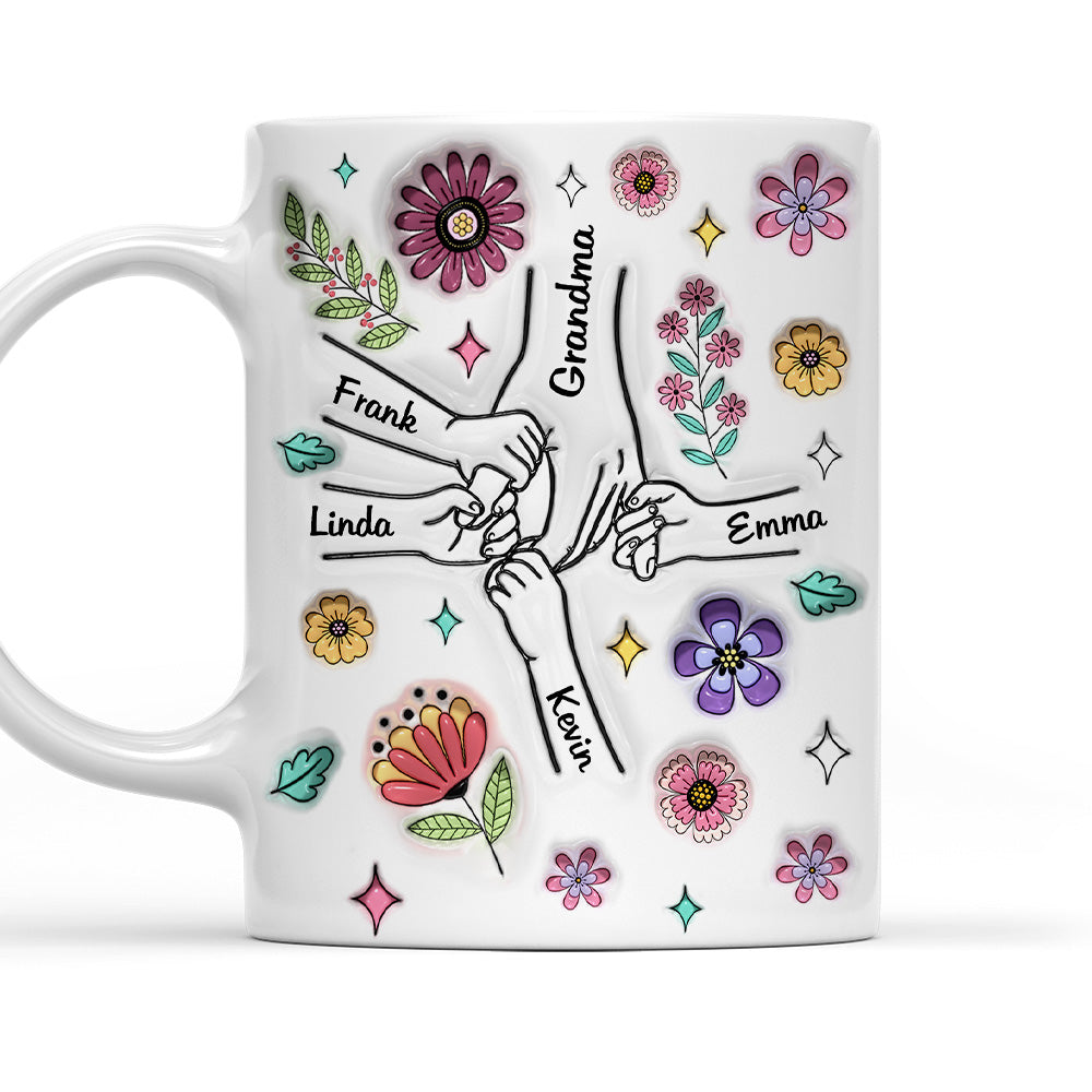 Grandma And Grandkids - Personalized Custom 3D Inflated Effect Mug