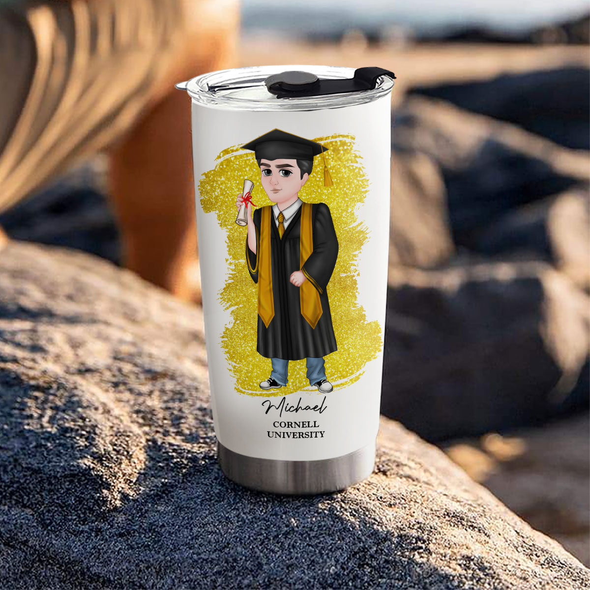To My Daughter Son Graduation - Personalized Custom Tumbler