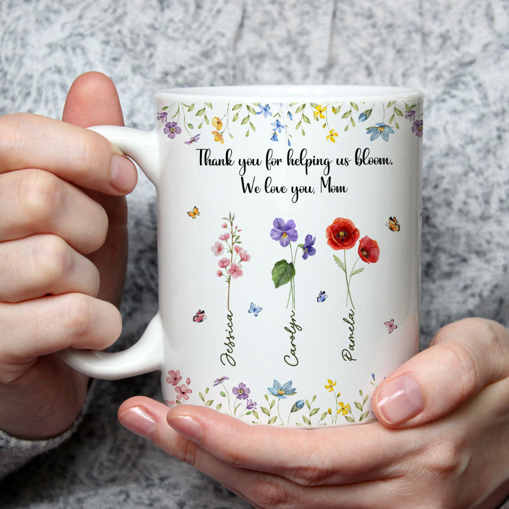 Thank For Helping Us Bloom - Personalized Custom Coffee Mug