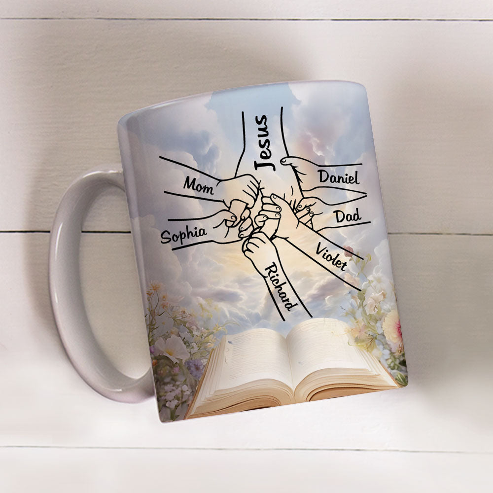 God Holds Our Hands - Personalized Custom Coffee Mug