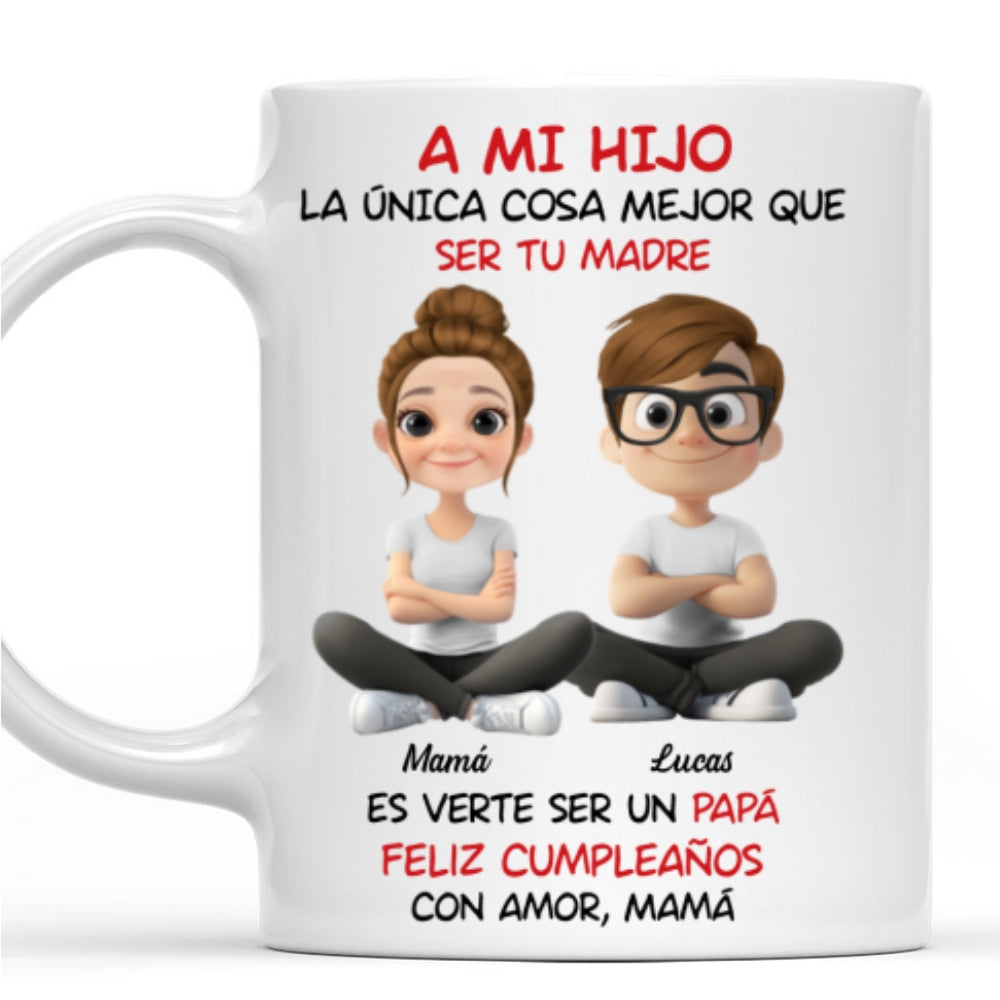 A Mi Hijo Cartoonizado - Taza Personalizada de Café