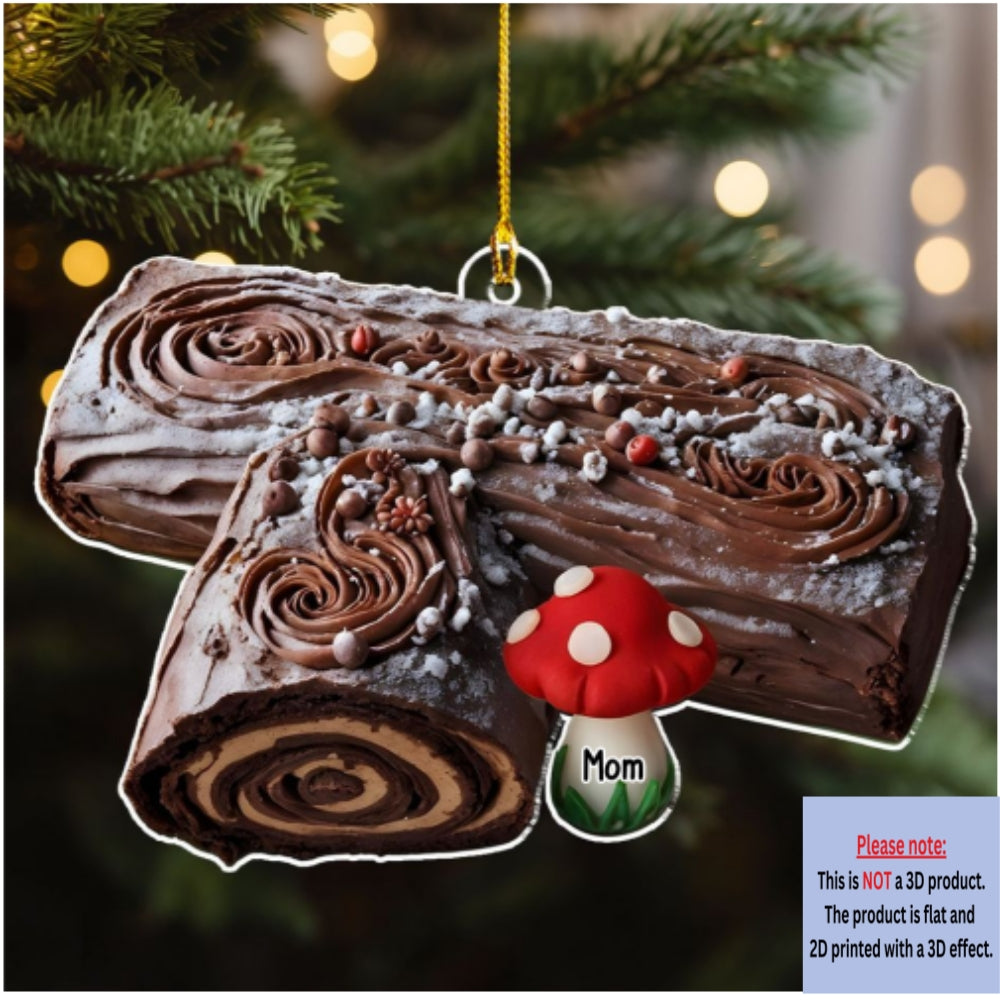 Yule Log Cake Crew - Personalized Custom Acrylic Ornament