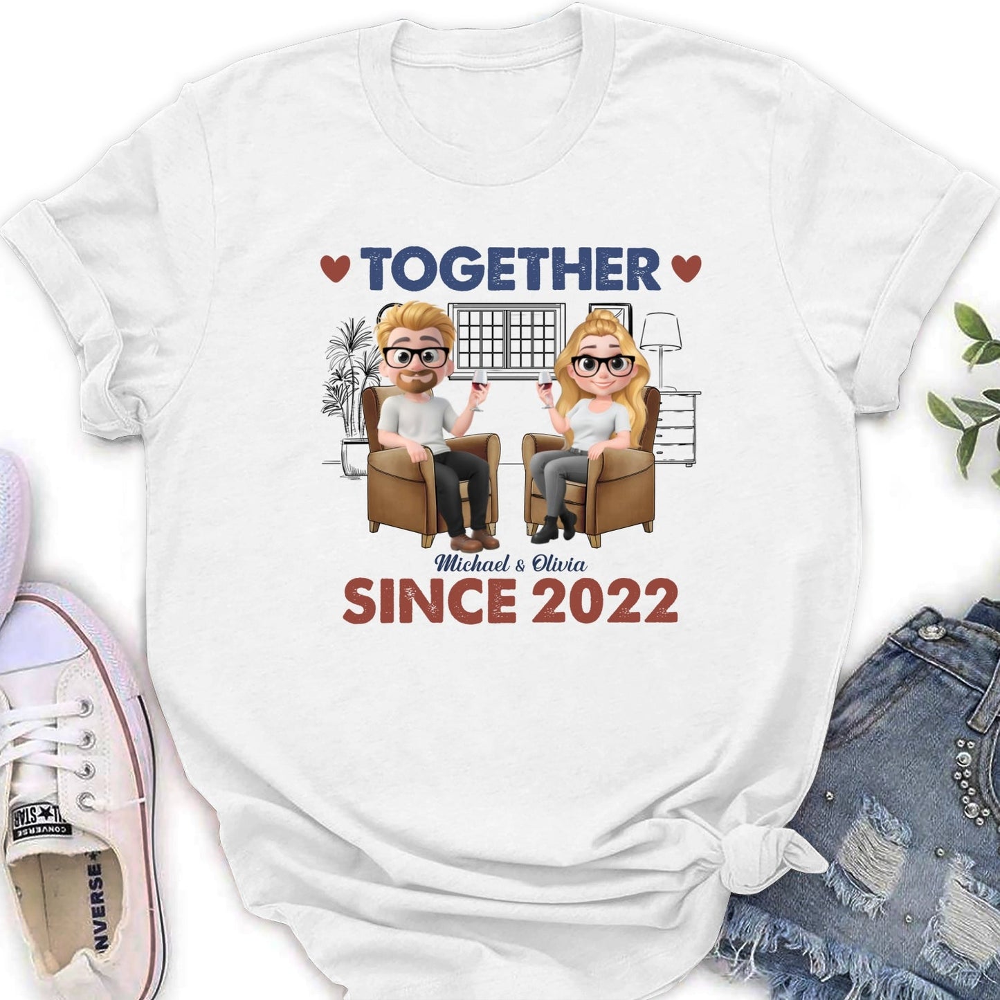 Together Since Husband Wife - Personalized Custom Shirt