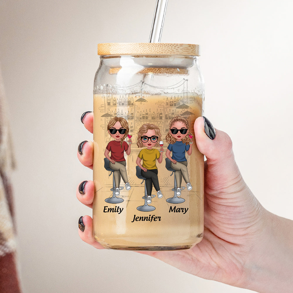 Bestie Check - Personalized Custom Glass Can