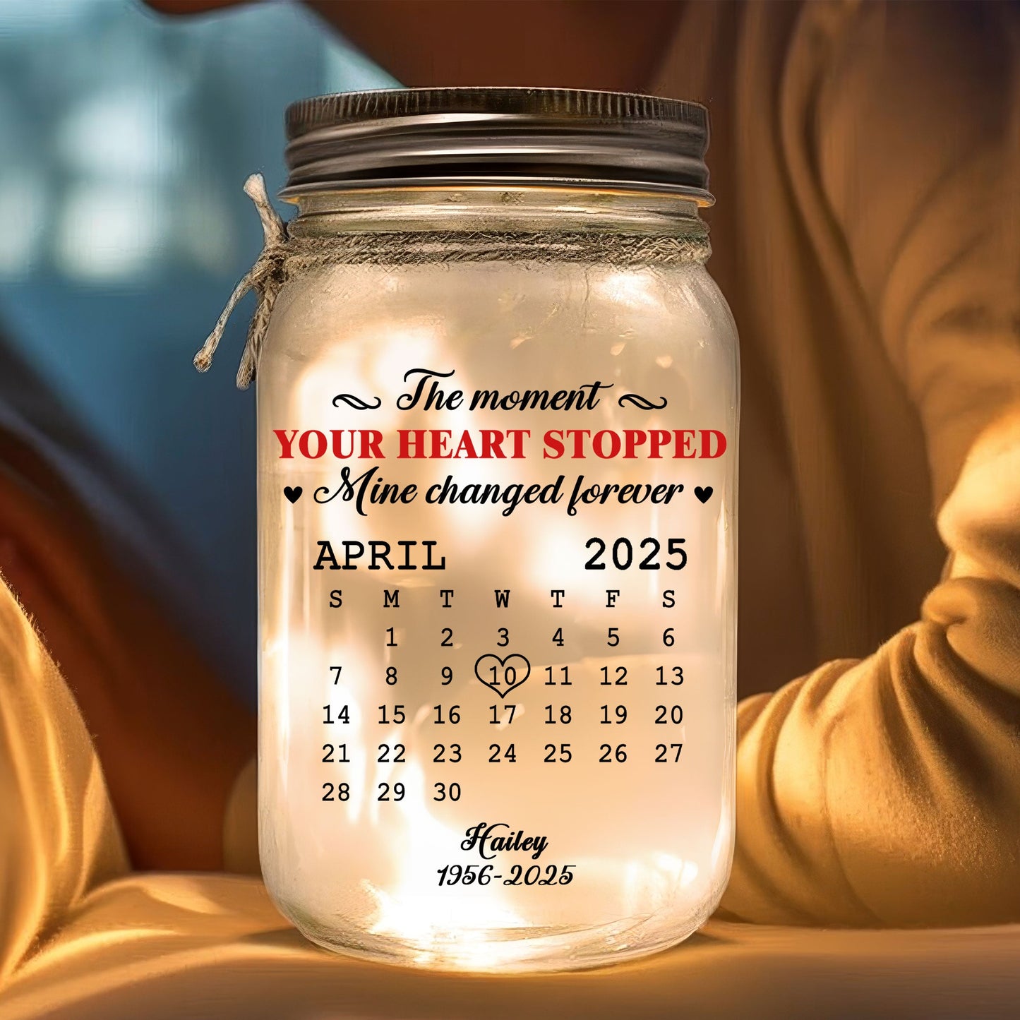 The Moment - Personalized Custom Mason Jar Light