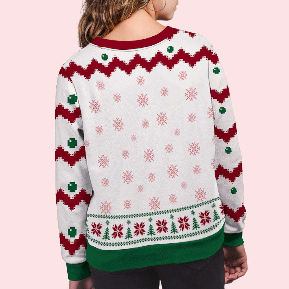 Christmas Tree Cake Family Together - Personalized Custom All-Over-Print Sweatshirt