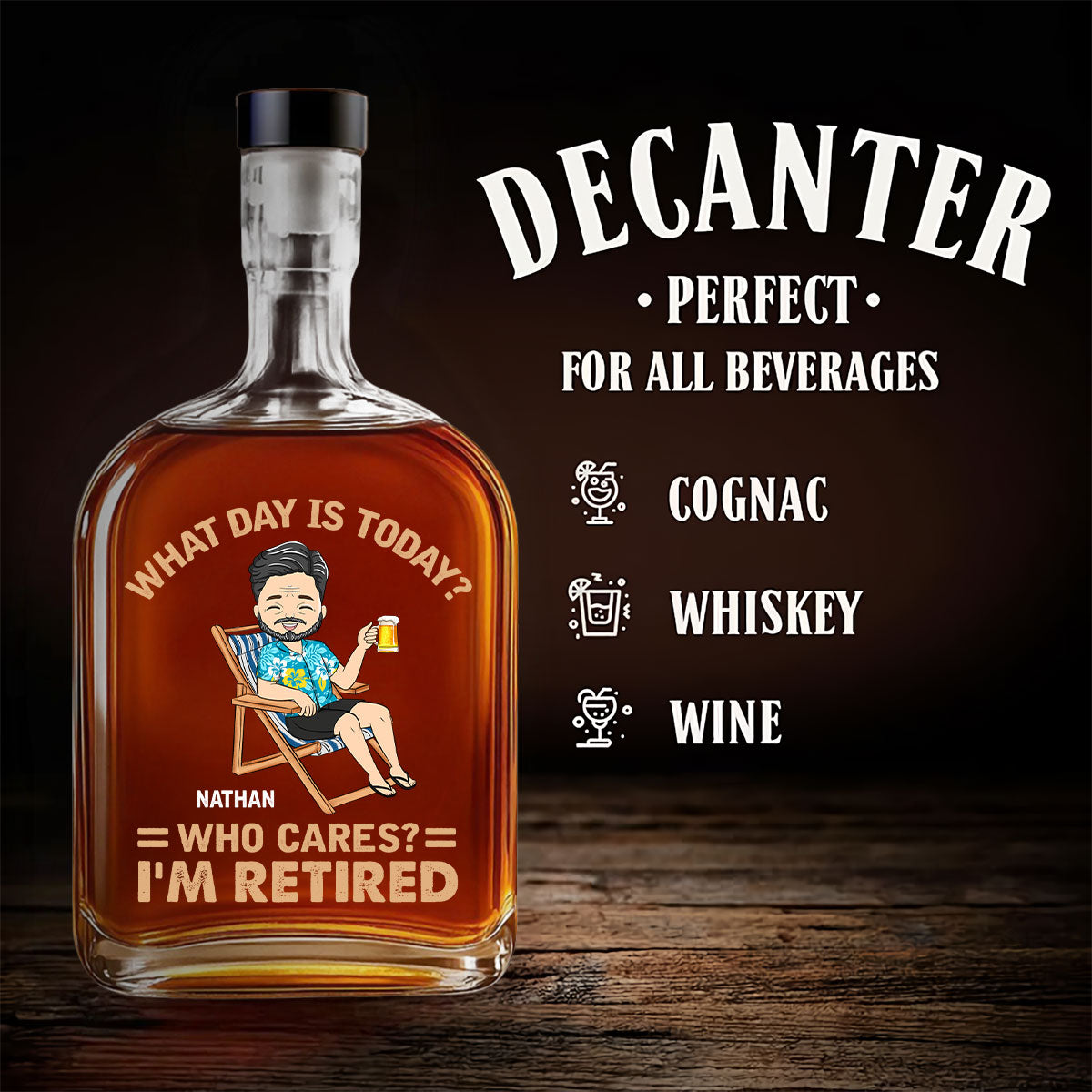 What Day Is Today - Personalized Custom Spirits Decanter