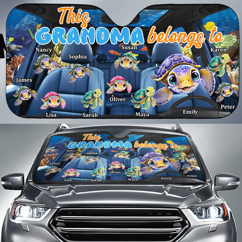 This Grandma Belongs To - Personalized Custom Car Sunshade