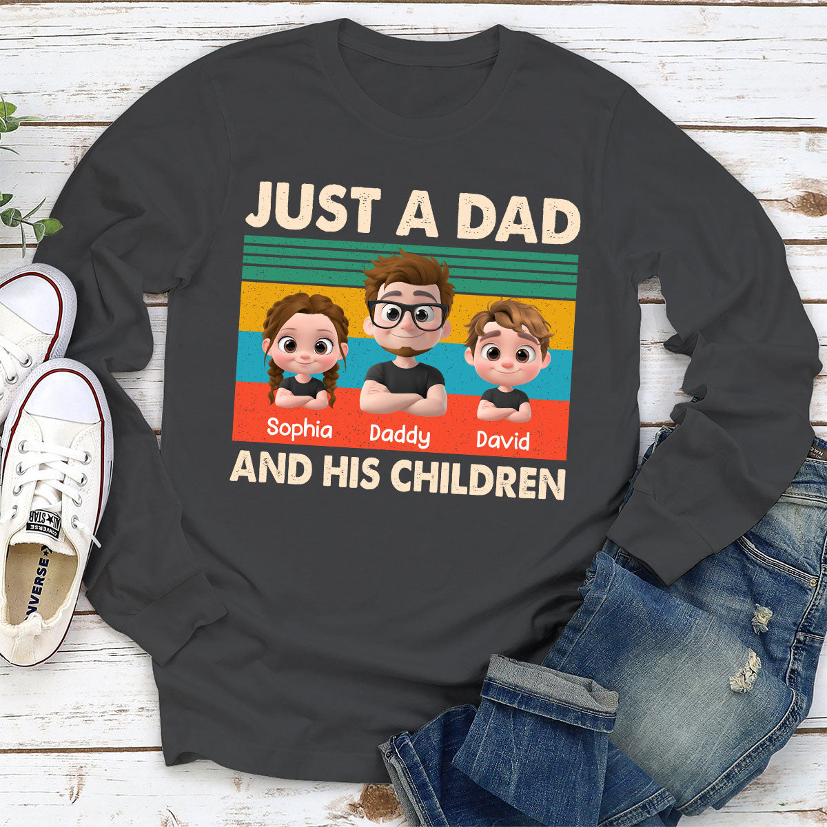 Just A Dad And His Kid - Personalized Custom Shirt