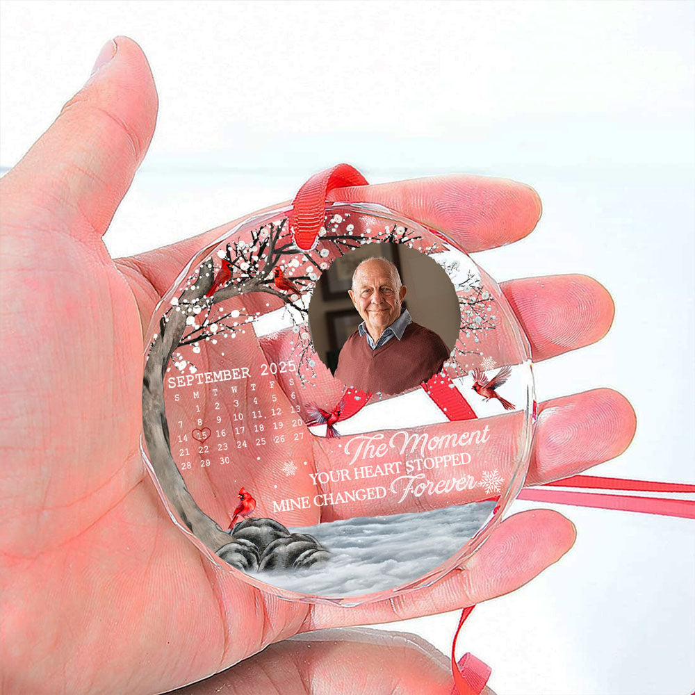 My Heart Changed Forever - Personalized Custom Glass Ornament