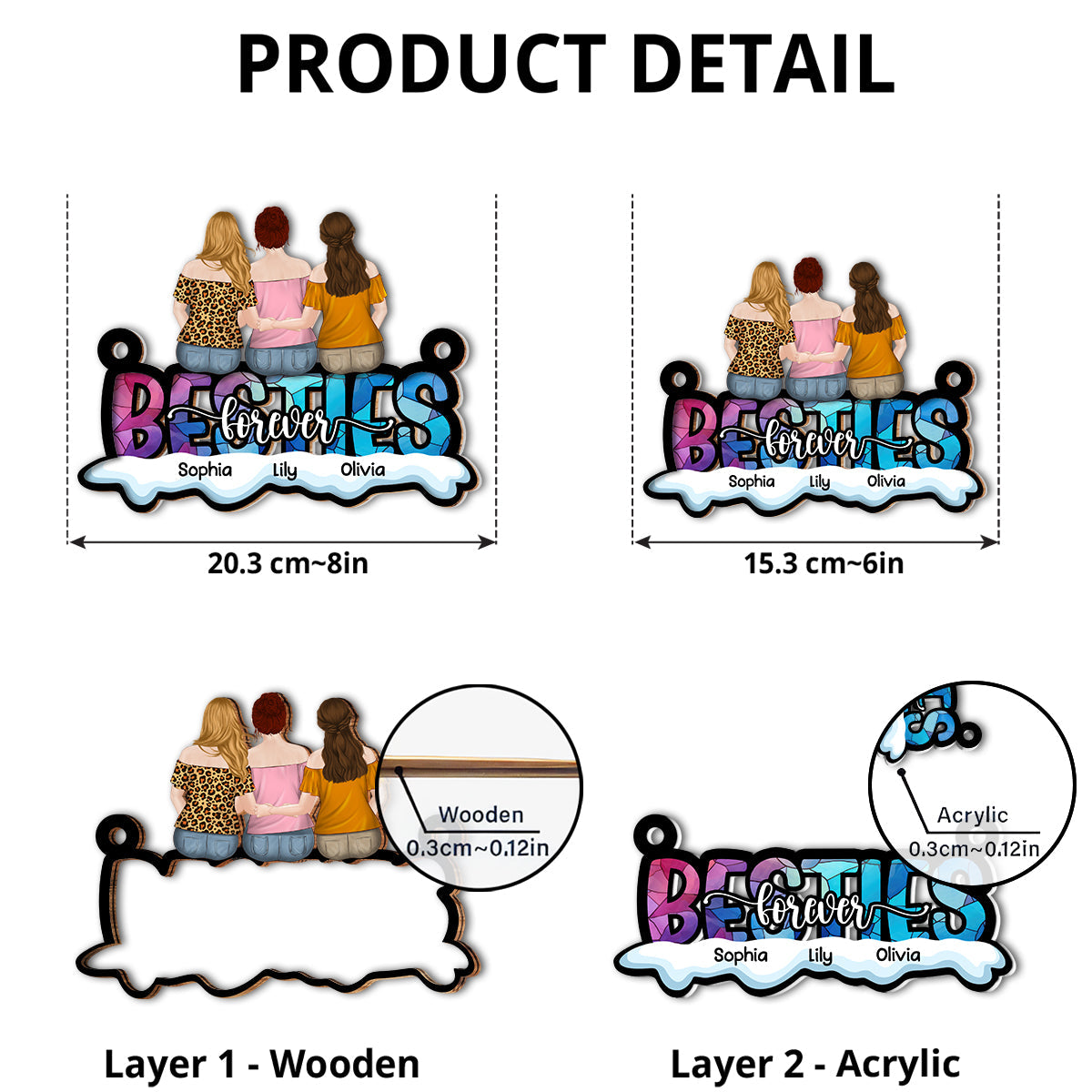 Besties Forever - Personalized Custom Suncatcher