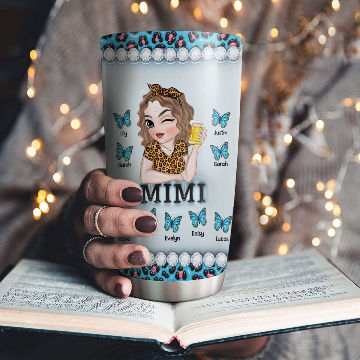 Grandma And Kids - Personalized Custom 3D Inflated Effect Tumbler