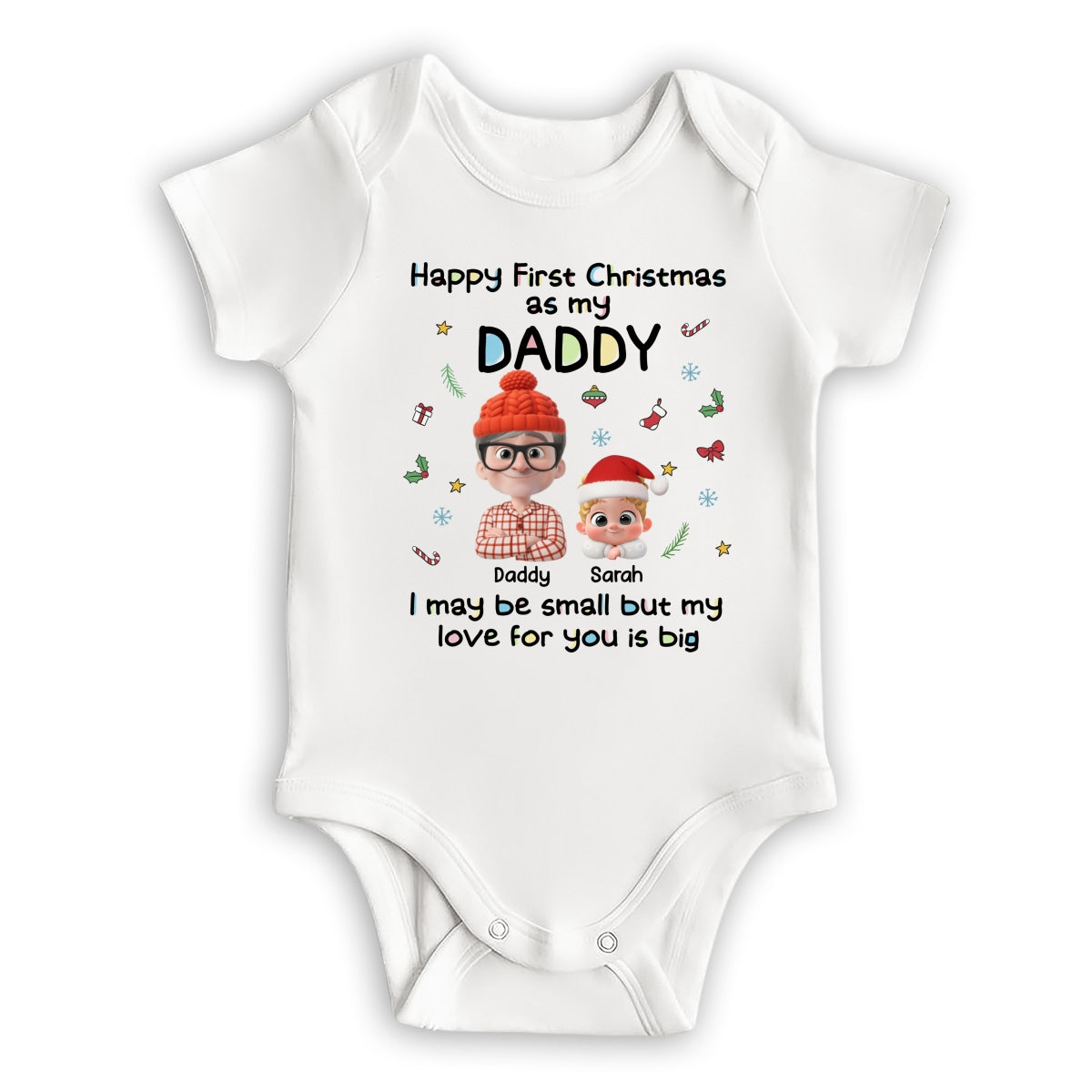 First Christmas With Baby - Personalized Custom Baby Onesie