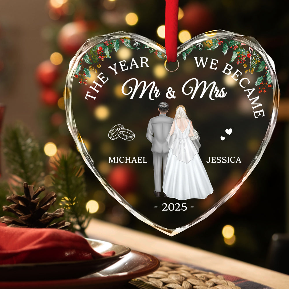 First Year As One - Personalized Custom Glass Ornament