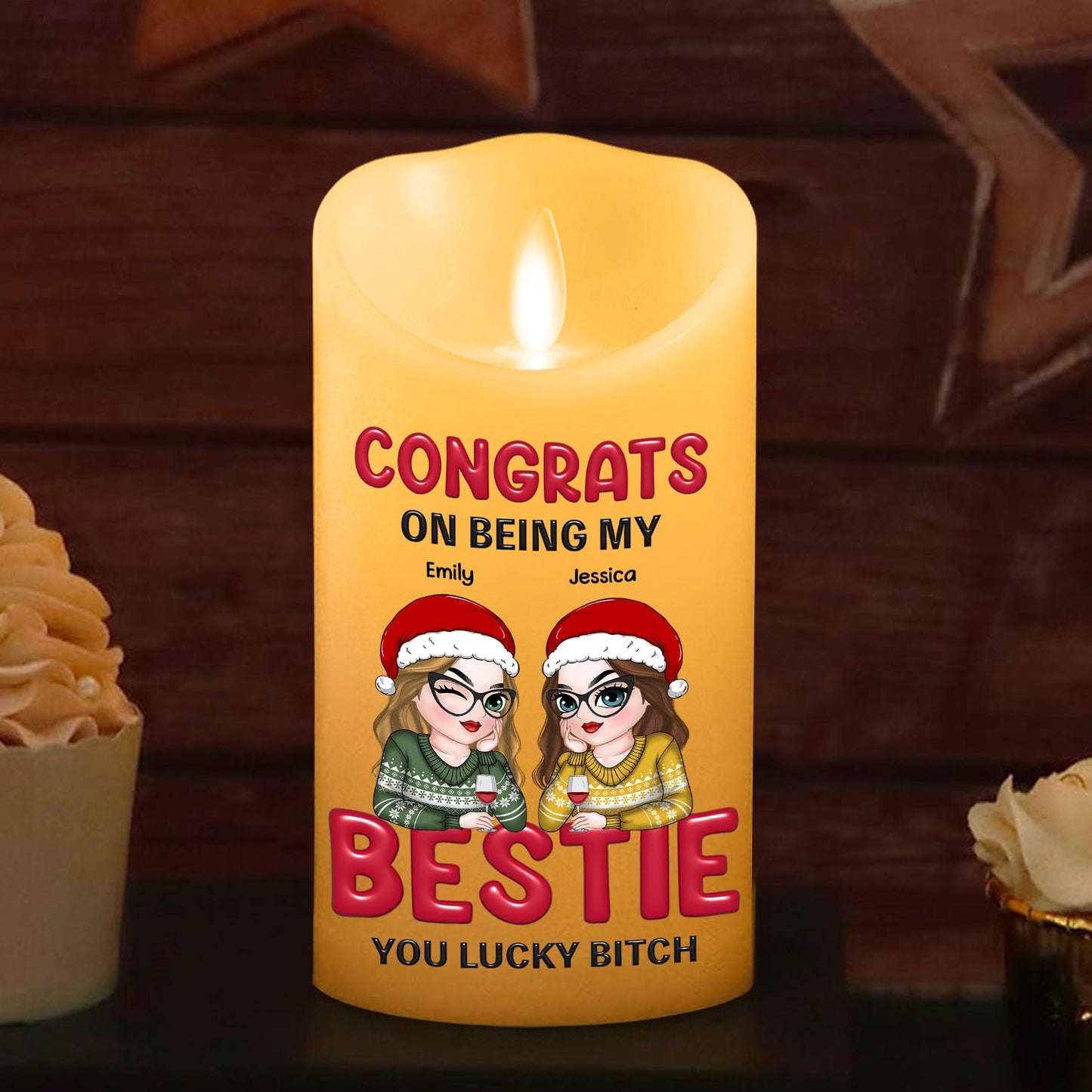 You Lucky Bitch - Personalized Custom LED Candle