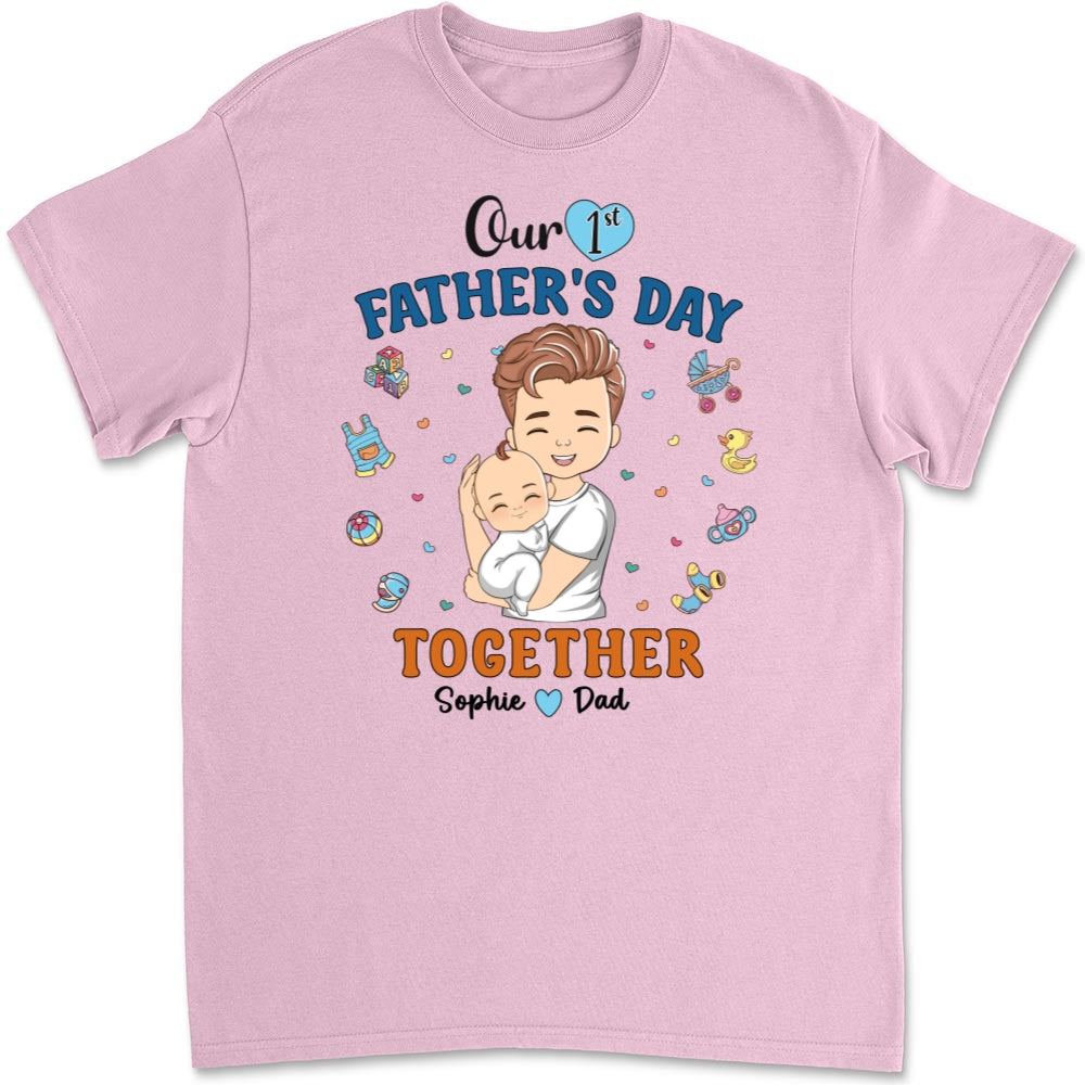1st Fathers Day Together - Personalized Custom T-shirt And Onesie