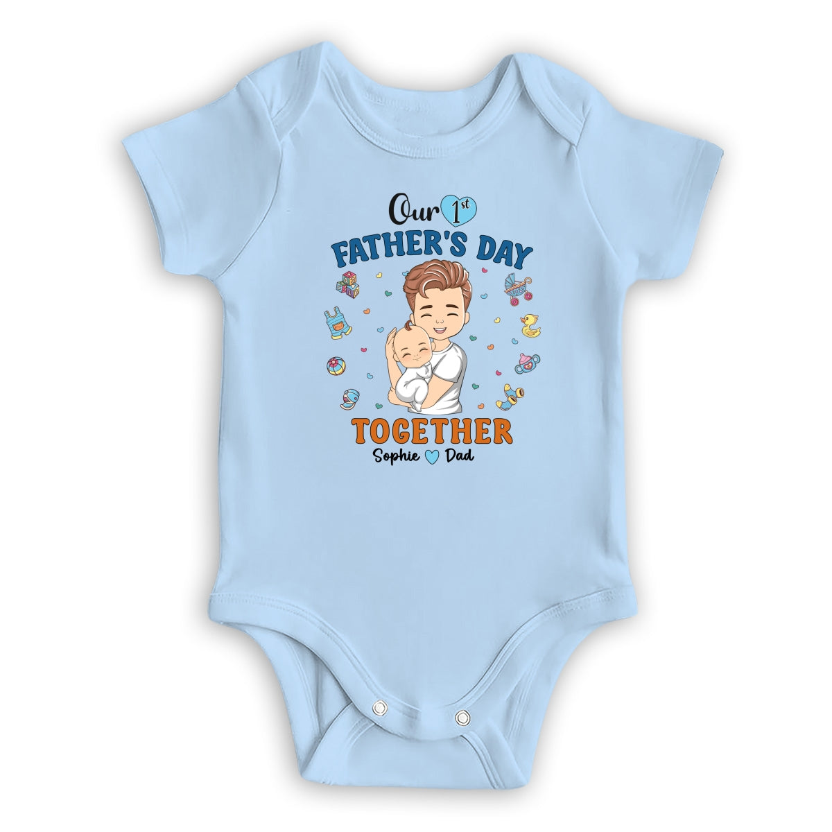 1st Fathers Day Together - Personalized Custom T-shirt And Onesie