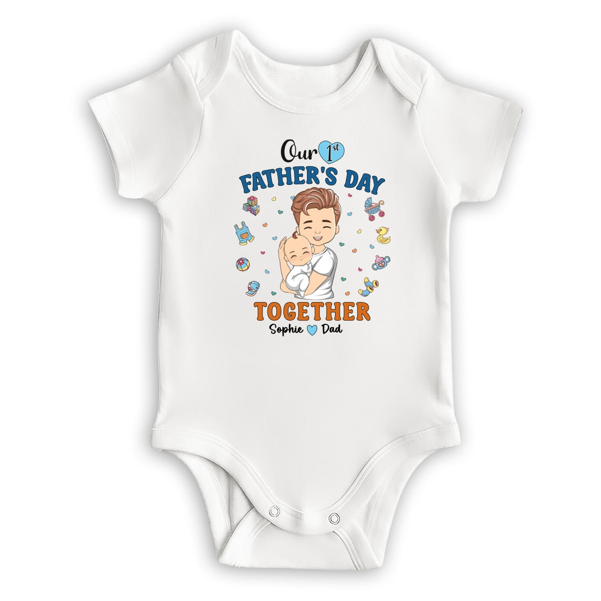 1st Fathers Day Together - Personalized Custom T-shirt And Onesie