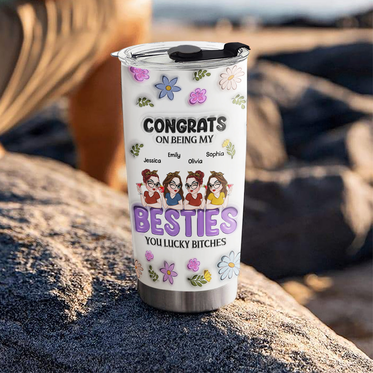 Congrats On Being My Bestie - Personalized Custom 3D Inflated Effect Tumbler