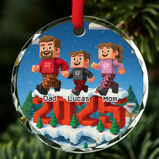 Us In This Year - Personalized Custom 3D Effect Glass Ornament