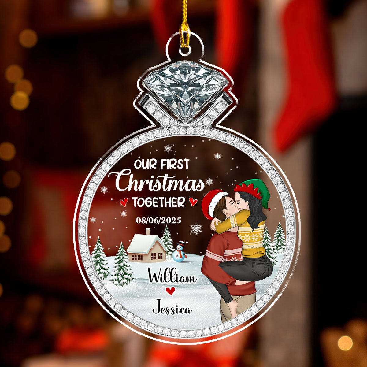 She Said Yes - Personalized Custom Acrylic Ornament