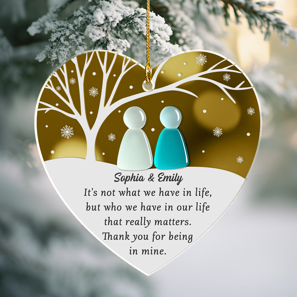 Sea Glass Friendship - Personalized Custom Mirrored Acrylic Ornament