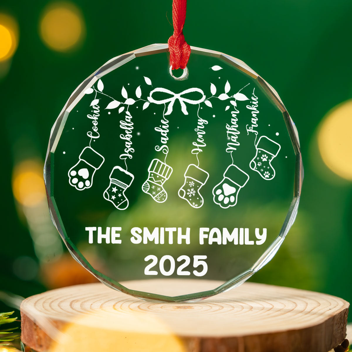 Our Family Love - Personalized Custom Glass Ornament