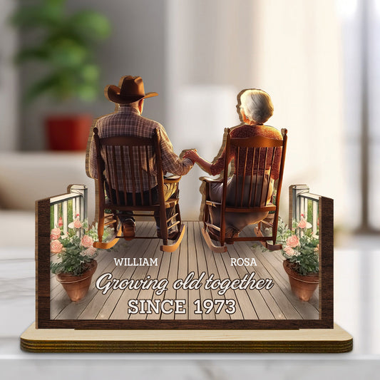 Porchside Bliss - Personalized Custom 2-Layer Wood Plaque With Flat Base