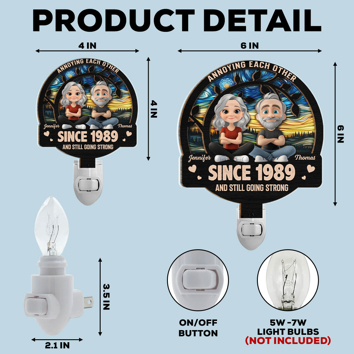 Love You Forever - Personalized Custom Wood And Acrylic Night Light