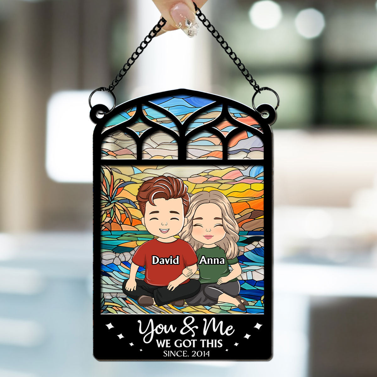 You And Me - Personalized Custom Suncatcher