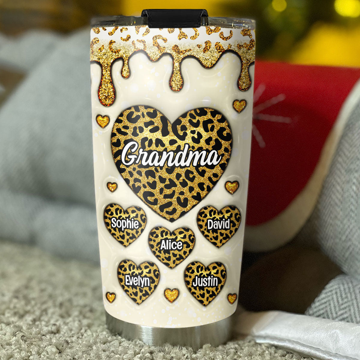 Grandma Love Is Infinite - Personalized Custom 3D Inflated Effect Tumbler