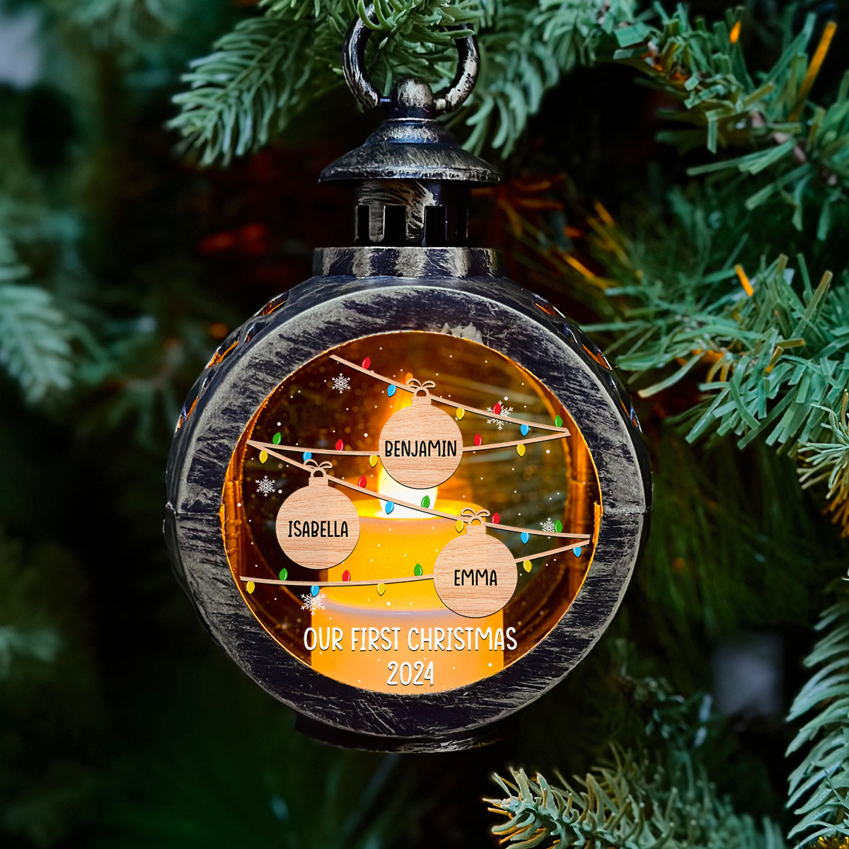Merry Christmas Family - Personalized Custom Christmas Lantern
