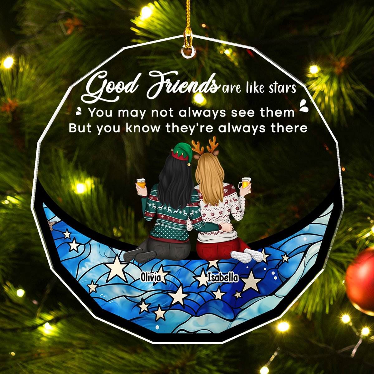 Friends Are Star - Personalized Custom Acrylic Ornament