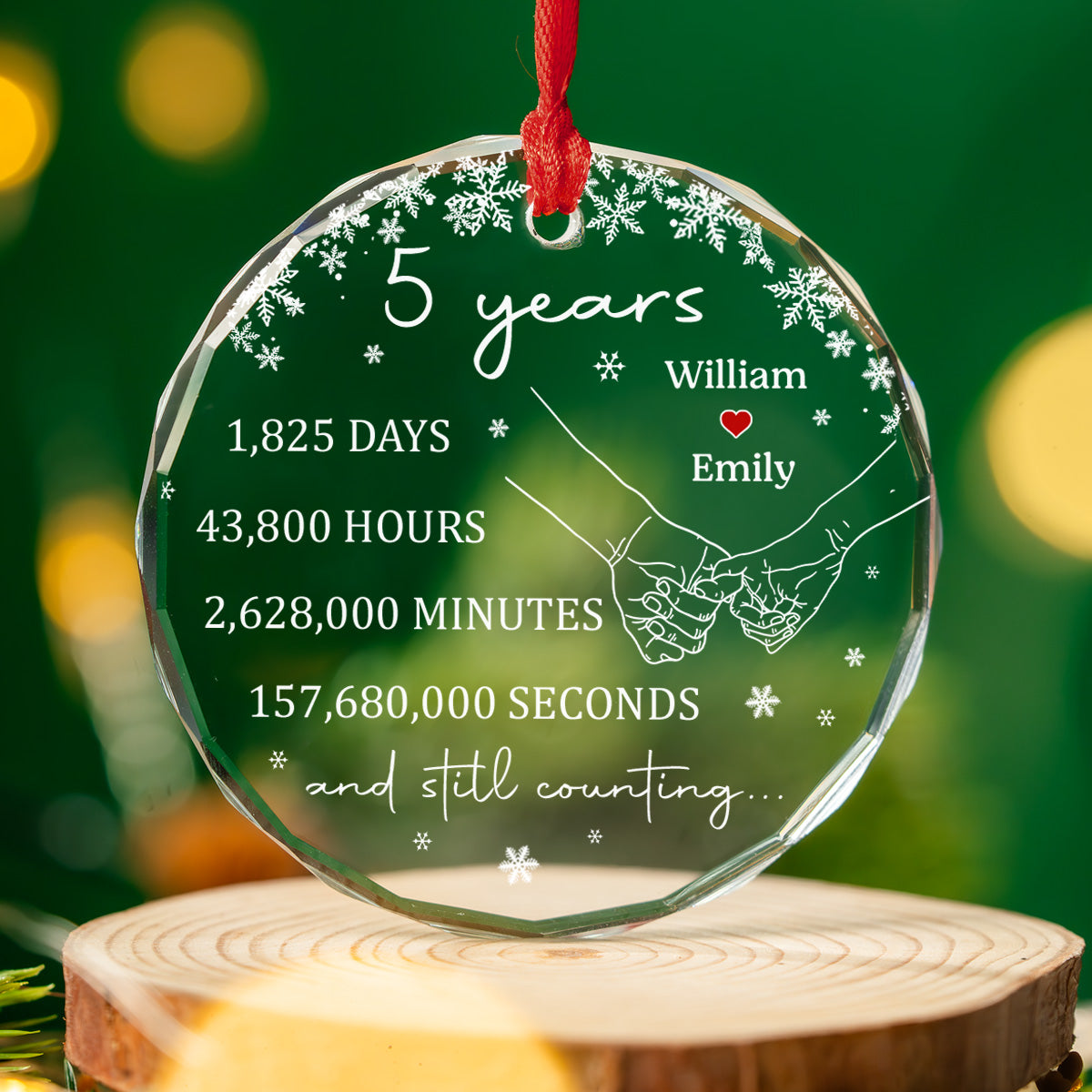 Always Beside You - Personalized Custom Glass Ornament