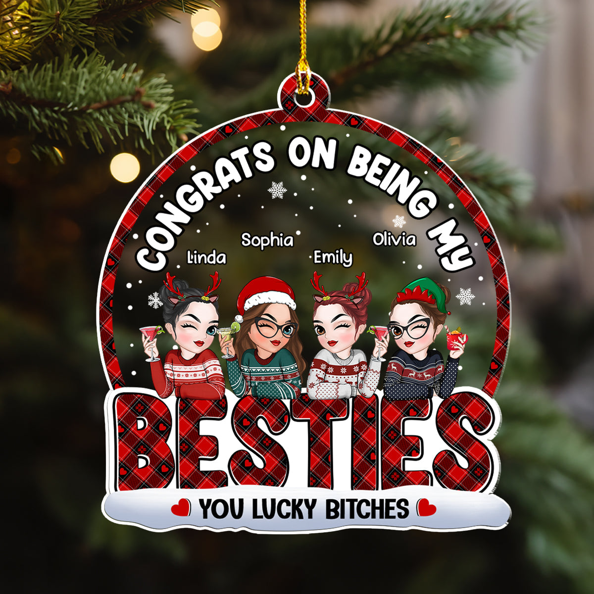 Congrats On Being My Bestie Merry Christmas - Personalized Custom Acrylic Ornament