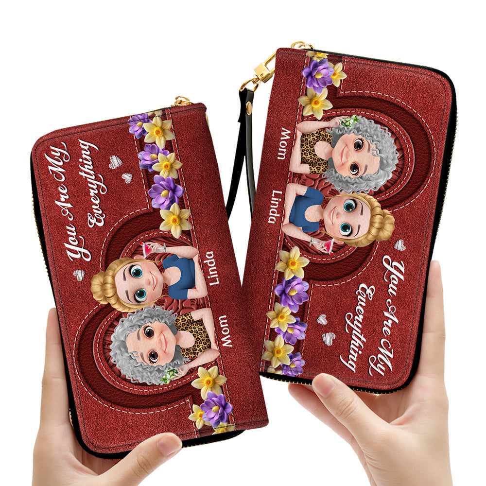 Mommy You Are My Everything - Personalized Custom Leather Wallet