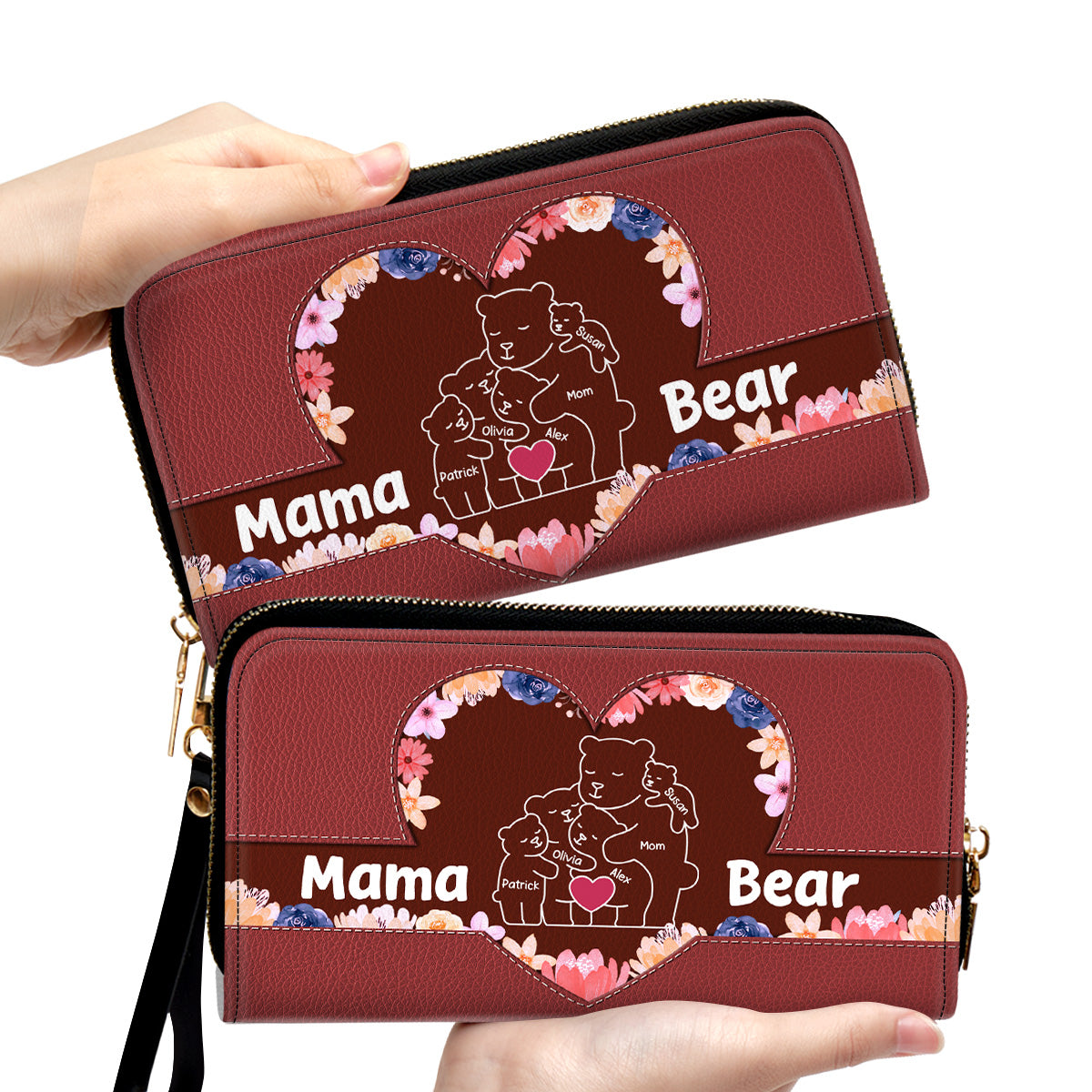 Mama Bear - Personalized Custom Leather Wallet