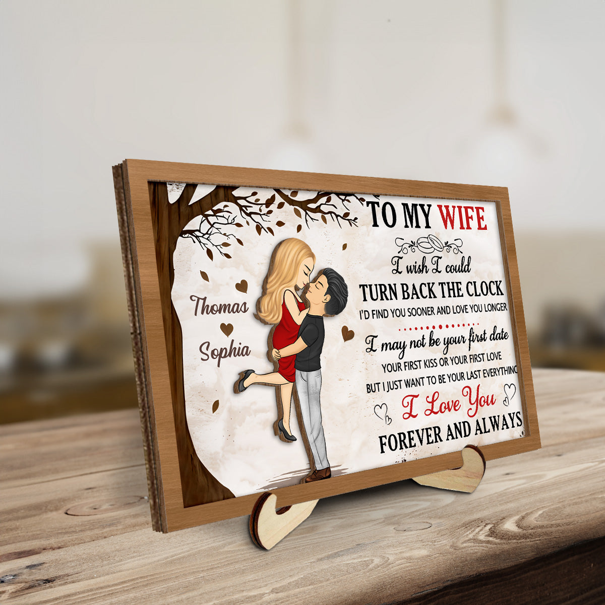 I Love You Forever And Always - Personalized Custom Wooden Plaque