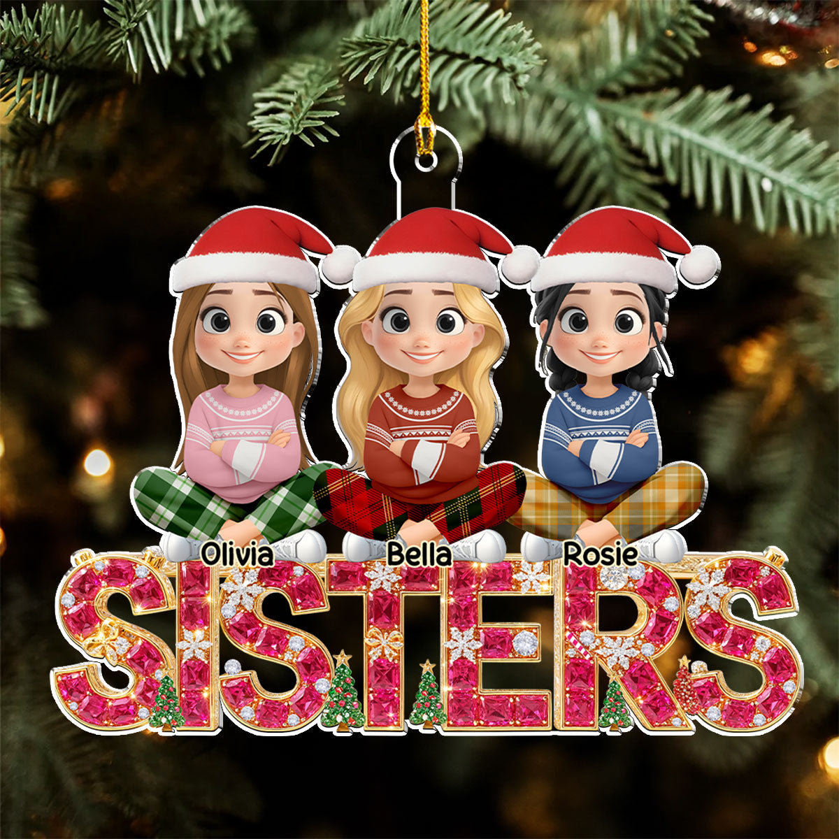 Sisters Forever 2025 - Personalized Custom Acrylic Ornament